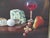 Late 20th Century Carlo Wahlbeck Gold Frame Fruit Cheese Bread & Wine Still Life Oil Painting For Sale - Image 5 of 7