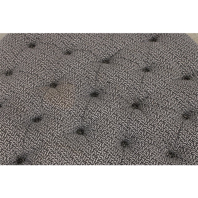 2000 - 2009 Round Tufted Modern Design Cocktail Ottoman For Sale - Image 5 of 11