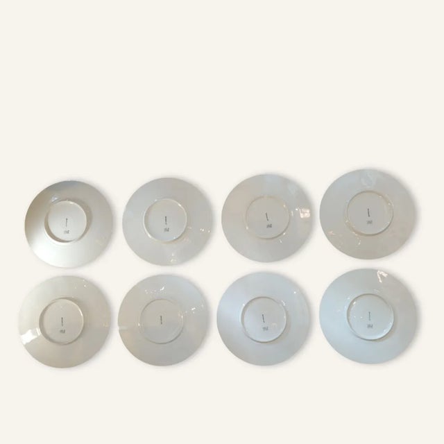 KPM Porcelain 1930s Set of 8 Kpm Arkadia Pattern Salad Plates Designed by Siegmund Schulz and Trude Petri For Sale - Image 4 of 8