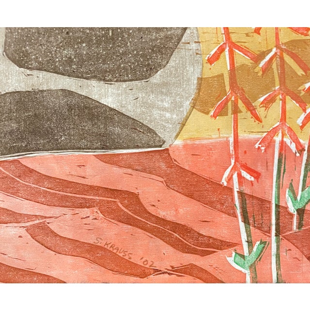 Contemporary 2002 Stephen Krauss Slick Rock Colorado Woodblock For Sale - Image 3 of 4