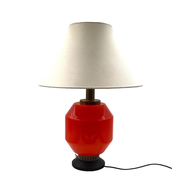 Space Age Orange Glass Table Lamp Base from Stilnovo, Italy, 1960s For Sale - Image 14 of 18