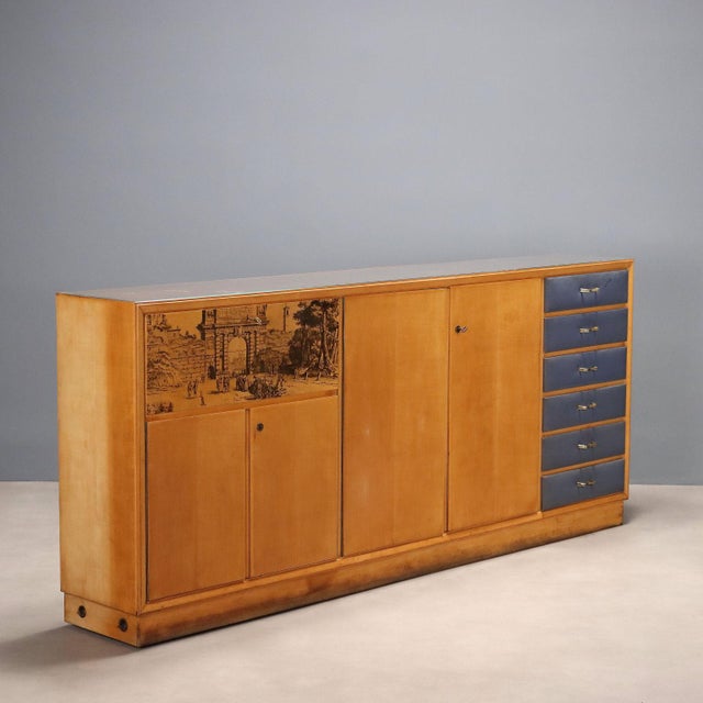 Vintage Sideboard in Maple Veneer, 1950s For Sale - Image 15 of 15