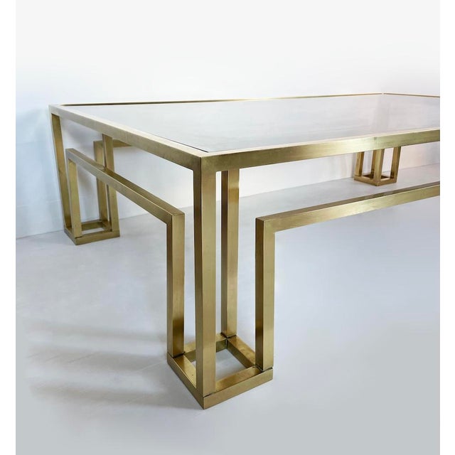1970s Brass and Smoked Glass Coffee Table, 1970s For Sale - Image 5 of 9