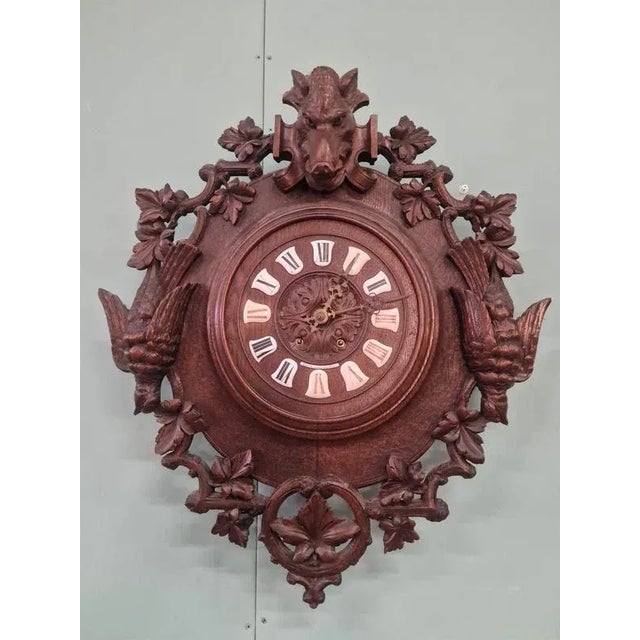 Hunter Style Wall Clock in Oak For Sale - Image 4 of 8