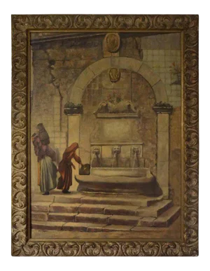 1920s Louis Saphier Signed Orientalist Scene Oil on Canvas