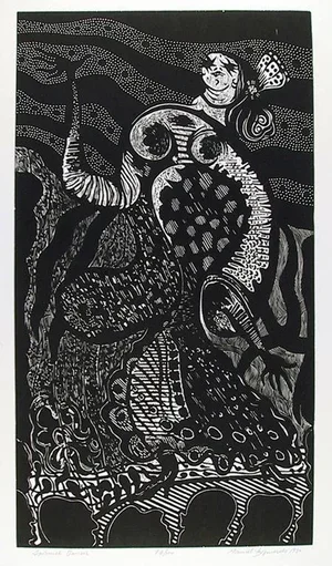 Spanish Dancer, Back, Manuel Izqueirdo Woodcut