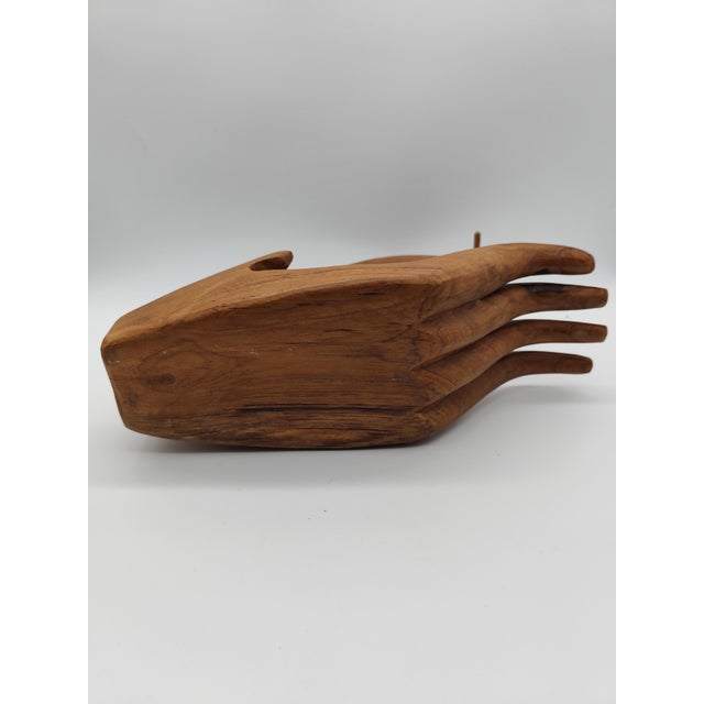 Wood Sculptural Hand-Carved Wooden Wine Bottle Holder, 1950s For Sale - Image 7 of 9