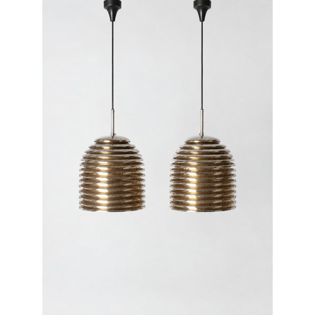 Gold Saturn Pendant Lamps by Kazuo Motozawa for Staff, Germany, 1970s, Set of 2 For Sale - Image 8 of 8