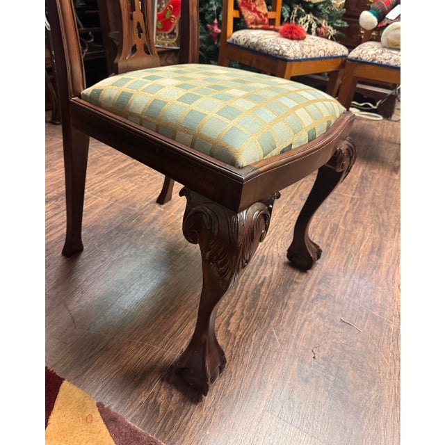 Chippendale Set of Six Carved Chippendale-Style Mahogany Side Chairs With Claw-and-Ball Feet For Sale - Image 3 of 7