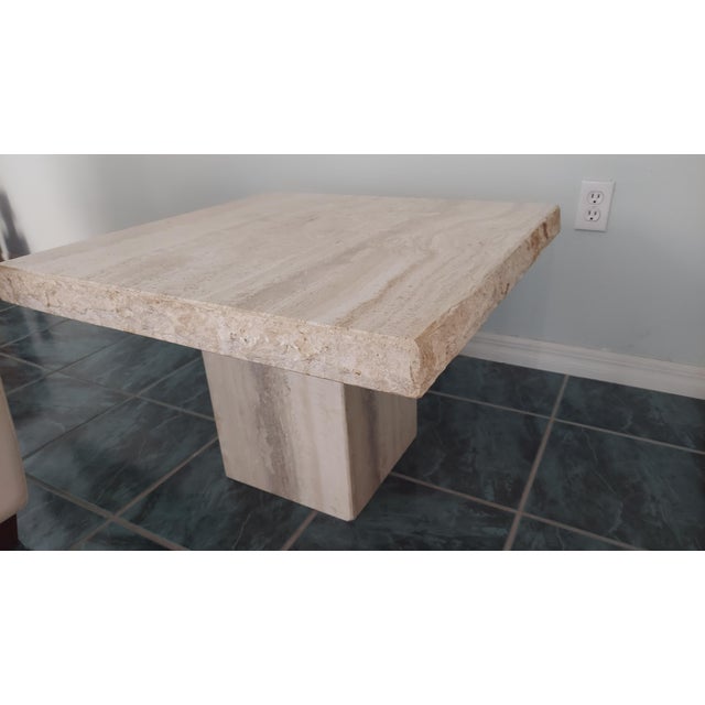 Late 20th Century Late 20th Century Italian Marble Coffee Tables With Chiseled Edge - Set of 2 For Sale - Image 5 of 9