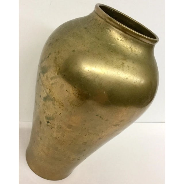 1930s Vintage Korean Solid Brass Zen Vase For Sale - Image 5 of 13