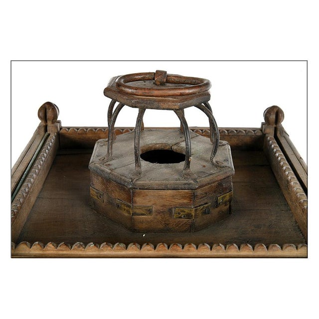 Small Patinated Wood Central Showcase For Sale - Image 3 of 5