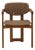 Modern Brown Faux Wicker & Teak Outdoor Dining Chair For Sale