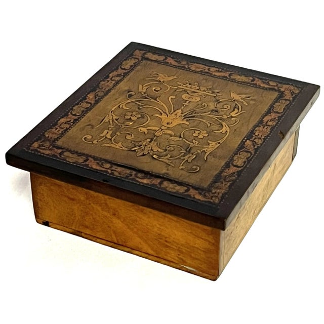 Wood Antique French Louis XVI Style Hinged Wooden Trinket Box For Sale - Image 7 of 12