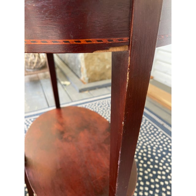 1940s Mersman Mid Century Mahogany Inlaid Wood Side Tables - Set of 2 For Sale In Louisville - Image 6 of 12