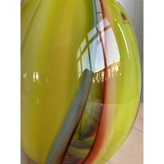 Modern Striped Murano Glass Vase by Carlo Moretti, Italy, 1980s For Sale - Image 6 of 11
