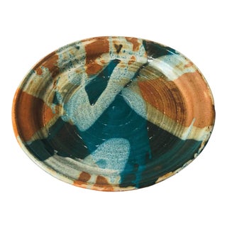 Large Vintage Studio Pottery Plate For Sale