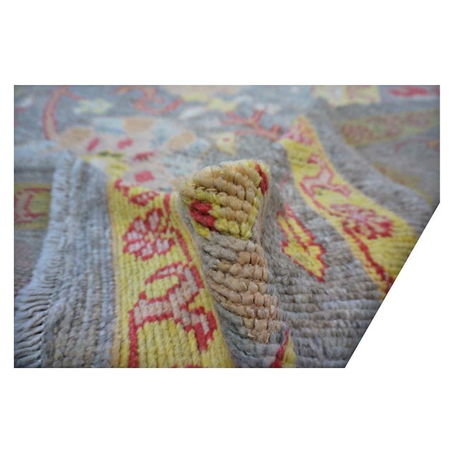 Turkish Oushak Master 8x10 Grey, Red, & Yellow Handmade Area Rug #1143973 For Sale - Image 9 of 10