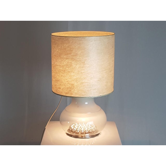 Large Italian Iridescent Glass and Fiberglass Table Lamp, 1970s For Sale - Image 9 of 18