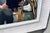 2020s Made Goods Modern Textured White Resin Thiago Wall Mirror For Sale - Image 5 of 6
