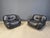 Black Black Leather Lounge Chairs by Sapporo for Mobil Girgi, 1970s, Set of 2 For Sale - Image 8 of 10
