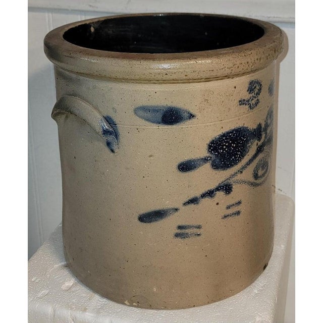 19th Century 19thc Stoneware Two Gallon Decorated Crock For Sale - Image 5 of 5