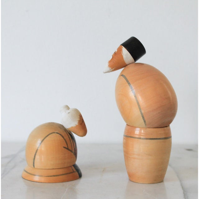 Japanese Vintage Kokeshi Dolls Couple - A Pair For Sale - Image 3 of 11