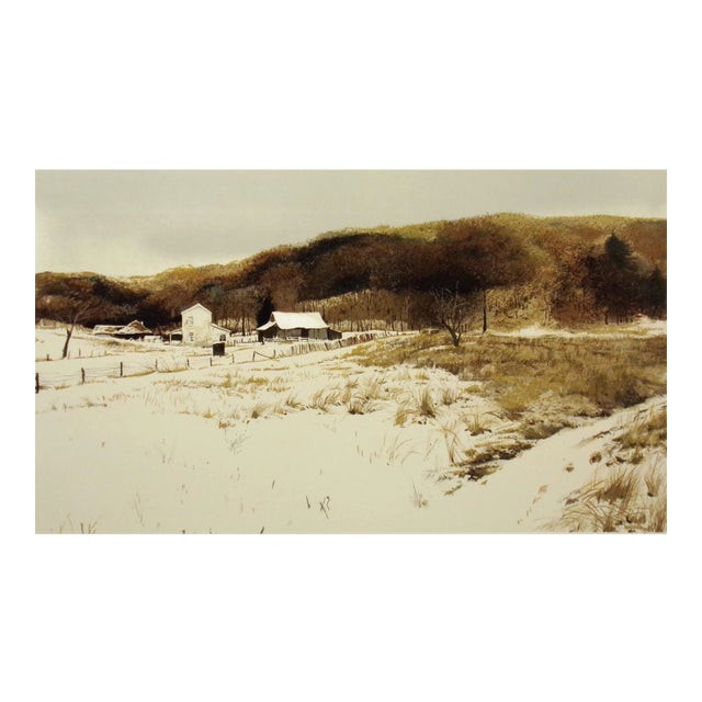 1980s Adolf Sehring "Snowdrift" Hand Signed Fine Art Lithograph For Sale