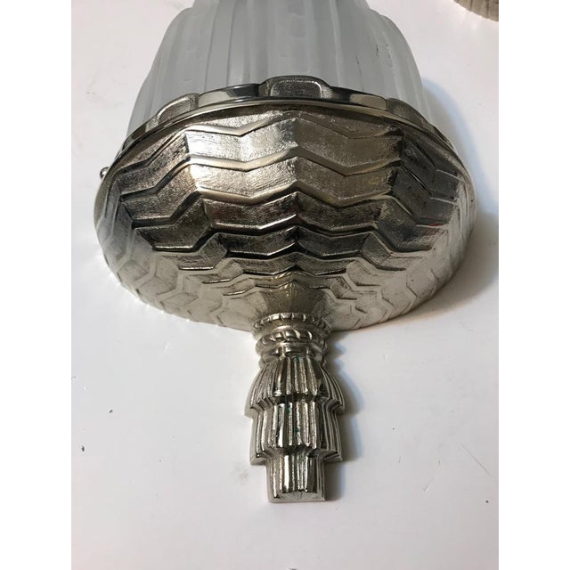 French Art Deco "Waterfall" Sconces Signed by Sabino - a Pair For Sale In New York - Image 6 of 10