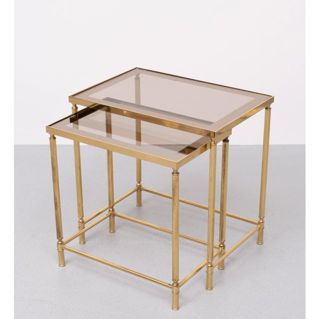 Hollywood Recency Brass Side Tables, France, 1970s, Set of 2 For Sale - Image 11 of 11