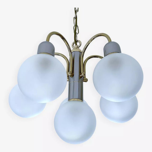 Mid-Century Modern Space Age Pendant Light in Glass from Honsel, 1970s For Sale - Image 3 of 18