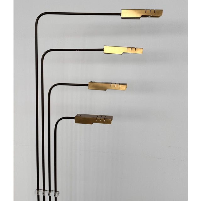 Yellow Italian Travertine and Brass Floor Lamp by Goffredo Reggiani, 1960s For Sale - Image 8 of 18
