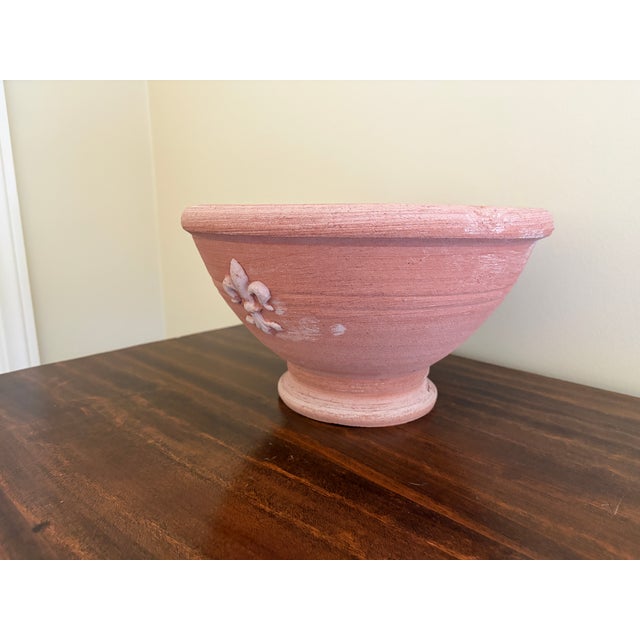 Antonini Italian Terracotta Fleur-De-Lis Footed Planter For Sale - Image 4 of 10