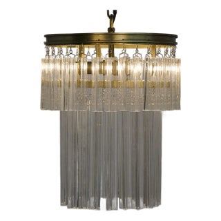 NOIR Toby Chandelier, Antique Brass and Crystal For Sale