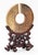 Chinese Greenstone Bi on Wood Stand For Sale - Image 4 of 9