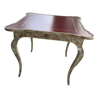 Vintage Minton-Spidell Leather Top Game Table For Sale