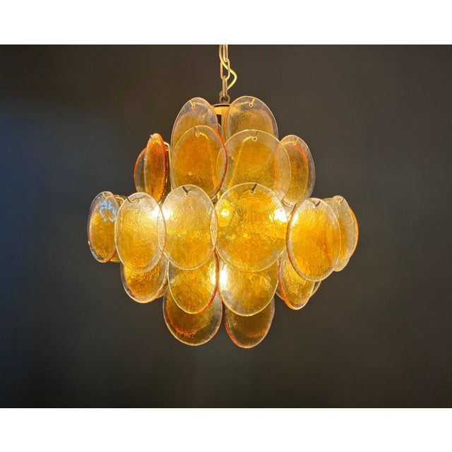 Vintage Italian Amber Murano Glass Chandelier, 1990s For Sale - Image 14 of 18