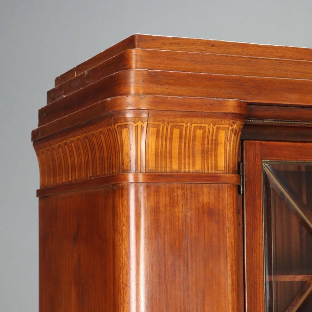 Italian Display Cabinet in Mahogany and Marble For Sale - Image 4 of 16