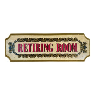 Vintage 1960s "Retiring Room" Sign For Sale