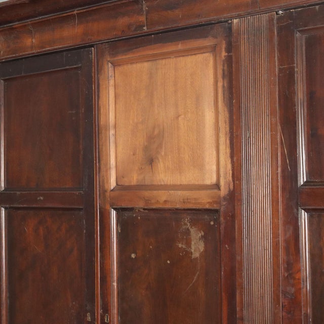 19th Century Louis Philippe Walnut Wardrobe, Italy For Sale - Image 10 of 16