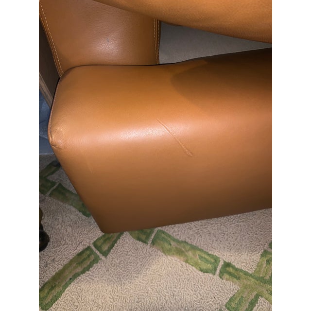 Brown Leather Armchair For Sale - Image 8 of 8