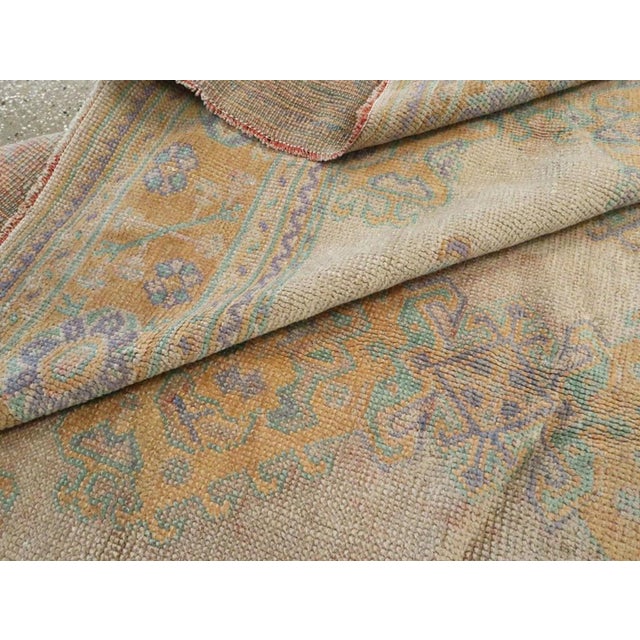 Textile Galerie Shabab Collection Early 20th Century Turkish Oushak Room Size Carpet For Sale - Image 7 of 7