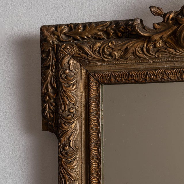Wood 19th Century France Napoleon III Bronze Wood Mirror For Sale - Image 7 of 8