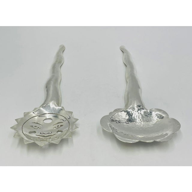 Emilia Castillo 1980s Emilia Castillo Sun & Cloud Serving Utensils, Hand Signed, Mexican Modern Design For Sale - Image 4 of 18