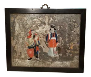 Chinese Export Reverse Painting on Glass
