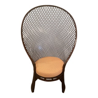 Vintage McGuire Rattan Fan Chair For Sale