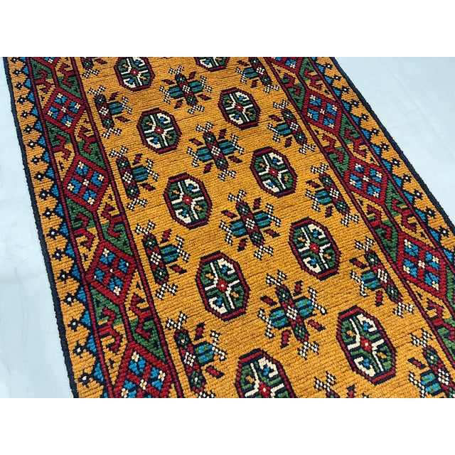 1990s Terracotta Turkmen-Style Geometric Gul Runner Rug, 2'7" X 9'3" For Sale - Image 5 of 13