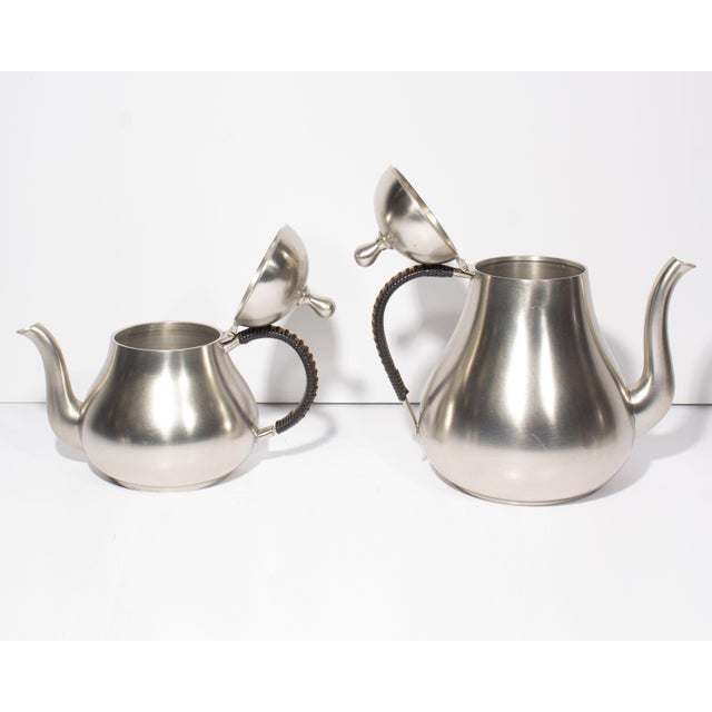 Mid-Century Modern Mid-Century Meeuws & Zoon Den Haag Pewter Tea and Coffee Set For Sale - Image 3 of 9
