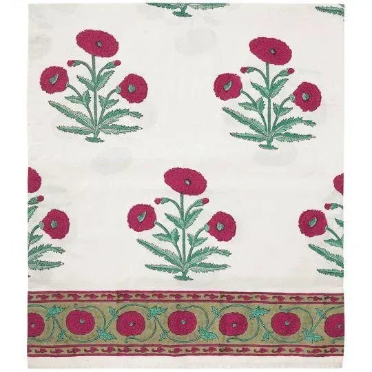 Textile Poppy Twin Magenta Fitted Sheet For Sale - Image 7 of 7