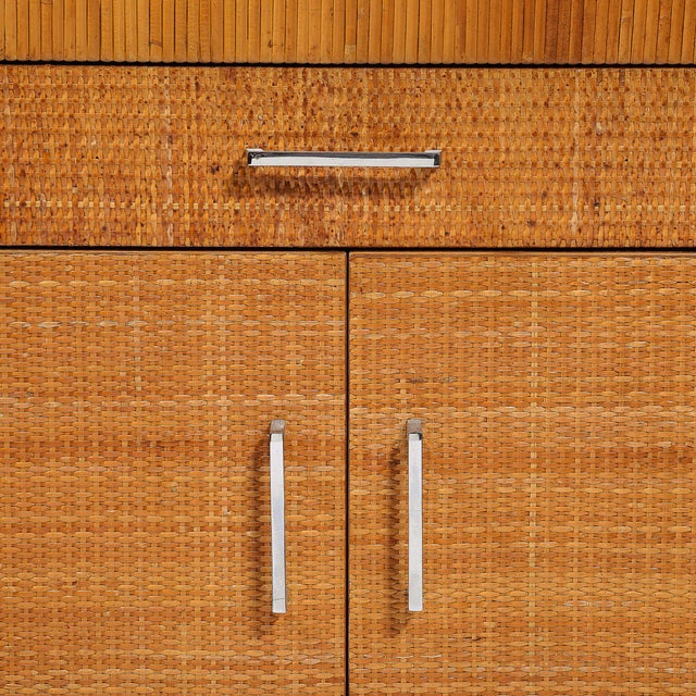 Mid-Century Modern Rattan & Bamboo Wrapped Nightstands Signed Bielecky Brothers For Sale - Image 9 of 12